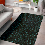 Blue Bitcoin Pattern Print Area Rug