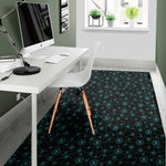 Blue Bitcoin Pattern Print Area Rug