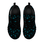 Blue Bitcoin Pattern Print Black Sneakers