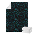 Blue Bitcoin Pattern Print Blanket
