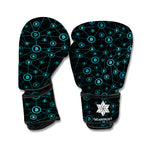 Blue Bitcoin Pattern Print Boxing Gloves