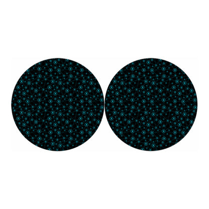 Blue Bitcoin Pattern Print Car Coasters