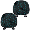 Blue Bitcoin Pattern Print Car Headrest Covers