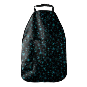 Blue Bitcoin Pattern Print Car Seat Organizers