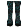 Blue Bitcoin Pattern Print Crew Socks