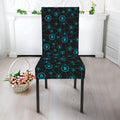 Blue Bitcoin Pattern Print Dining Chair Slipcover