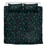 Blue Bitcoin Pattern Print Duvet Cover Bedding Set