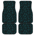 Blue Bitcoin Pattern Print Front and Back Car Floor Mats