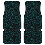 Blue Bitcoin Pattern Print Front and Back Car Floor Mats