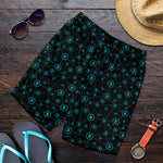 Blue Bitcoin Pattern Print Men's Shorts