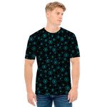 Blue Bitcoin Pattern Print Men's T-Shirt