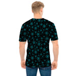 Blue Bitcoin Pattern Print Men's T-Shirt