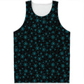 Blue Bitcoin Pattern Print Men's Tank Top