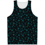 Blue Bitcoin Pattern Print Men's Tank Top