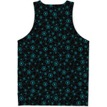 Blue Bitcoin Pattern Print Men's Tank Top