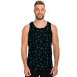 Blue Bitcoin Pattern Print Men's Tank Top