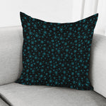 Blue Bitcoin Pattern Print Pillow Cover