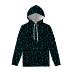 Blue Bitcoin Pattern Print Pullover Hoodie