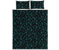Blue Bitcoin Pattern Print Quilt Bed Set