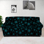 Blue Bitcoin Pattern Print Sofa Cover