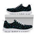 Blue Bitcoin Pattern Print White Running Shoes