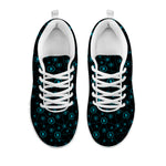 Blue Bitcoin Pattern Print White Sneakers