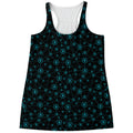 Blue Bitcoin Pattern Print Women's Racerback Tank Top