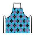 Blue Black And Purple Argyle Print Apron