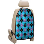 Blue Black And Purple Argyle Print Car Seat Organizers