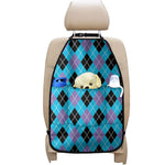 Blue Black And Purple Argyle Print Car Seat Organizers
