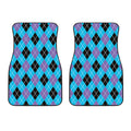 Blue Black And Purple Argyle Print Front Car Floor Mats
