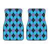 Blue Black And Purple Argyle Print Front Car Floor Mats