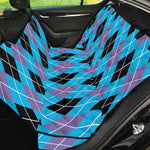 Blue Black And Purple Argyle Print Pet Car Back Seat Cover