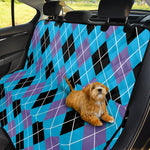 Blue Black And Purple Argyle Print Pet Car Back Seat Cover