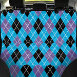 Blue Black And Purple Argyle Print Pet Car Back Seat Cover