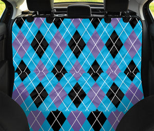 Blue Black And Purple Argyle Print Pet Car Back Seat Cover