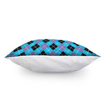 Blue Black And Purple Argyle Print Pillow Cover