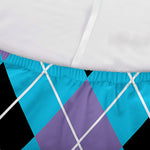 Blue Black And Purple Argyle Print Sofa Cover