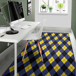 Blue Black And Yellow Argyle Print Area Rug