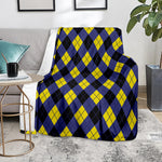 Blue Black And Yellow Argyle Print Blanket