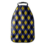 Blue Black And Yellow Argyle Print Car Seat Organizers