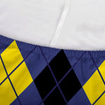 Blue Black And Yellow Argyle Print Sofa Cover