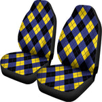 Blue Black And Yellow Argyle Print Universal Fit Car Seat Covers
