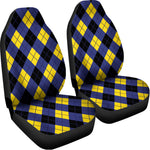 Blue Black And Yellow Argyle Print Universal Fit Car Seat Covers