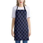 Blue Black And Yellow Plaid Print Apron