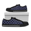 Blue Black And Yellow Plaid Print Black Low Top Shoes