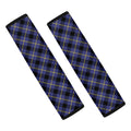 Blue Black And Yellow Plaid Print Car Seat Belt Covers
