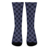 Blue Black And Yellow Plaid Print Crew Socks