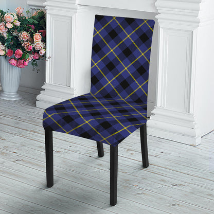 Blue Black And Yellow Plaid Print Dining Chair Slipcover