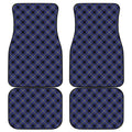 Blue Black And Yellow Plaid Print Front and Back Car Floor Mats